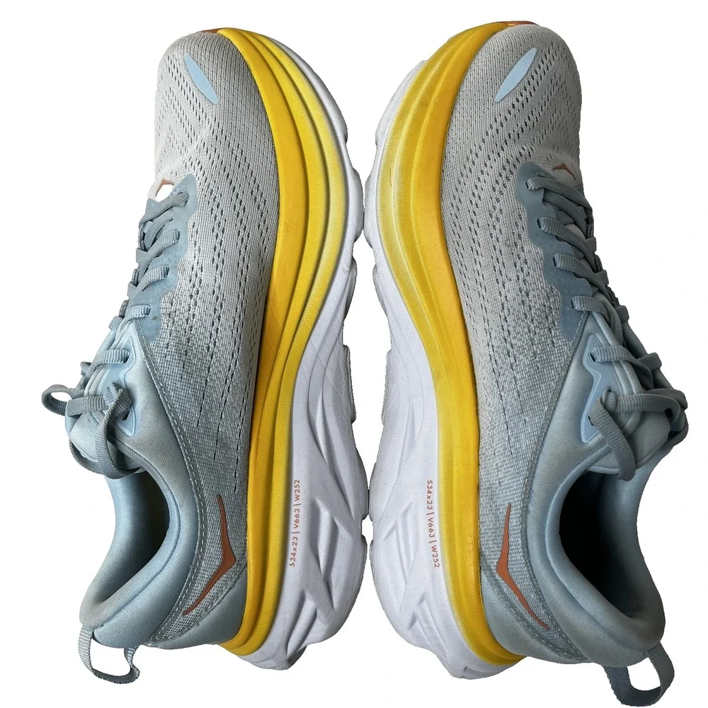 HOKA Bondi 8 Shoes Womens 11B / Men's 10B Cushioned Running Walking Trainers - Picture 10 of 15